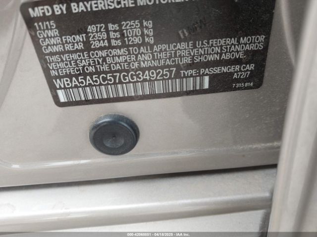 2016 BMW 528I WBA5A5C57GG349257 Photo 8