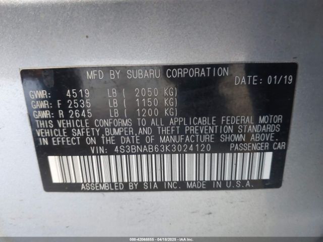 4S3BNAB63K3024120 Subaru Legacy 2.5i