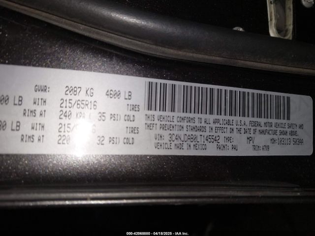 3C4NJDAB0LT145542 Jeep Compass Sport 4x4