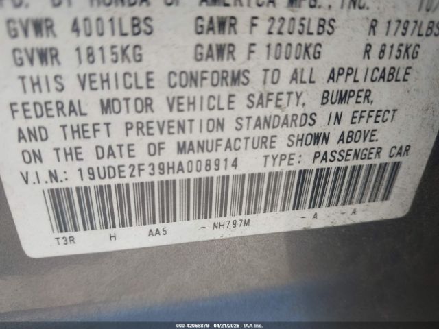 19UDE2F39HA008914 Acura Ilx Acurawatch Plus Package