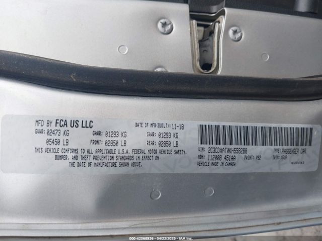 2C3CDXAT0KH558288 Dodge Charger Police Rwd