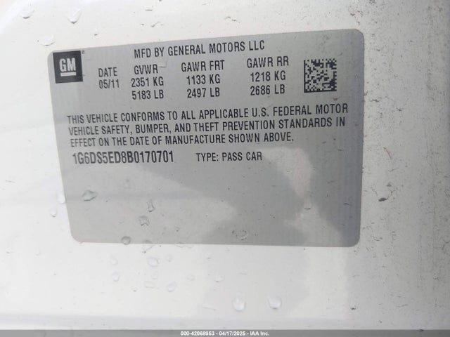 2011 CADILLAC CTS 1G6DS5ED8B0170701 Photo 8