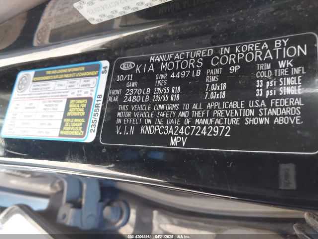 2012 KIA SPORTAGE KNDPC3A24C7242972 Photo 8