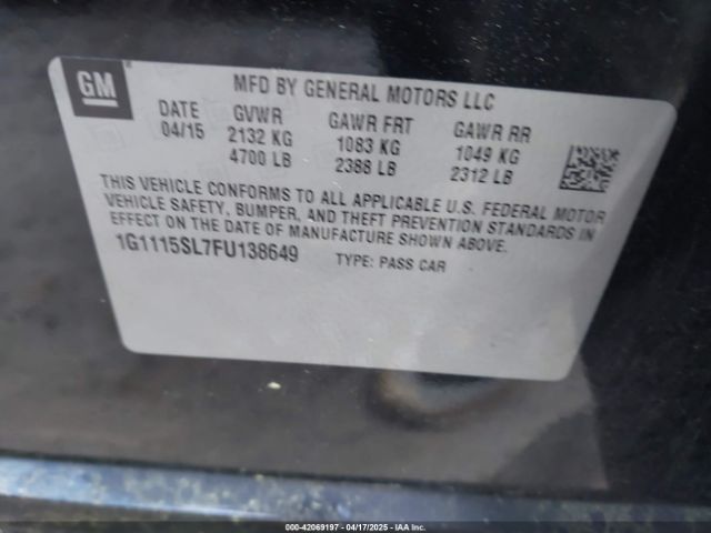 1G1115SL7FU138649 Chevrolet IMPALA 1LT