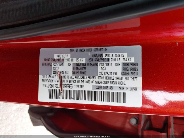 JM3KFACL2H0197985 Mazda Cx-5 Touring