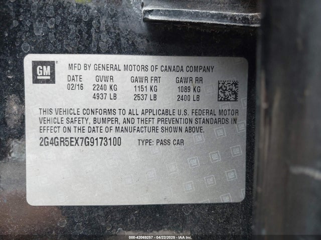 2G4GR5EX7G9173100 Buick Regal Turbo Premium I