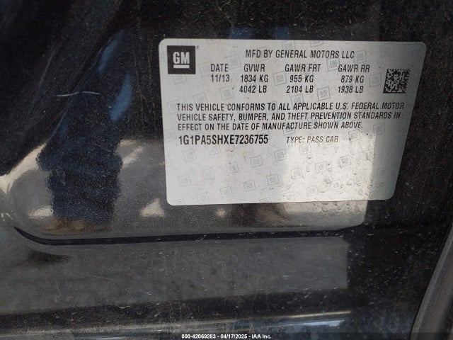 1G1PA5SHXE7236755 Chevrolet Cruze Ls Auto