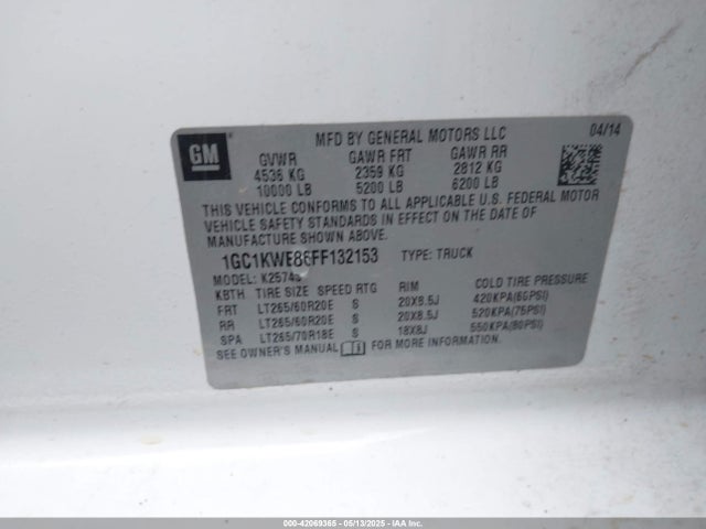 1GC1KWE86FF132153 Chevrolet Silverado 2500hd Ltz