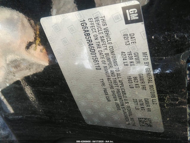 2013 CADILLAC ATS 1G6AB5RA6D0156110 Photo 8