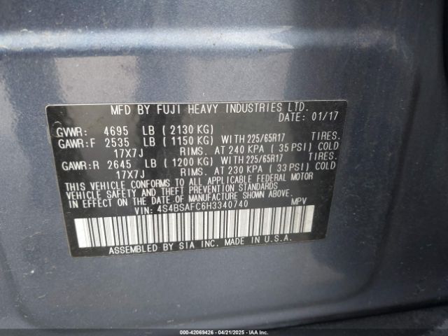 4S4BSAFC6H3340740 Subaru Outback 2.5i Premium