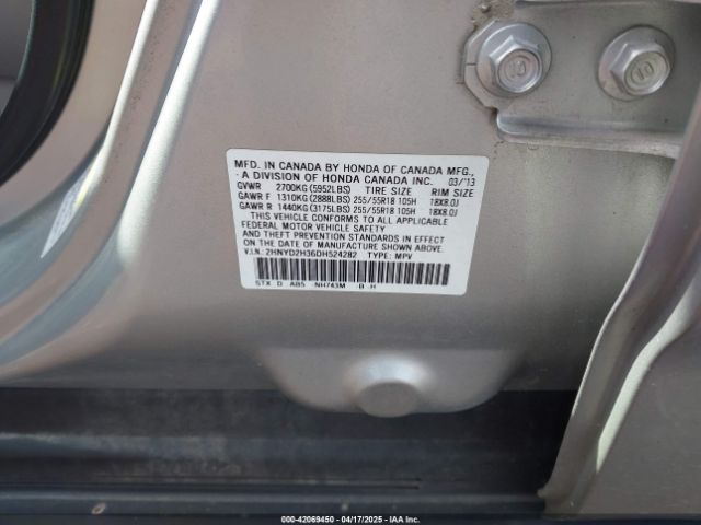 2013 ACURA MDX 2HNYD2H36DH524282 Photo 8