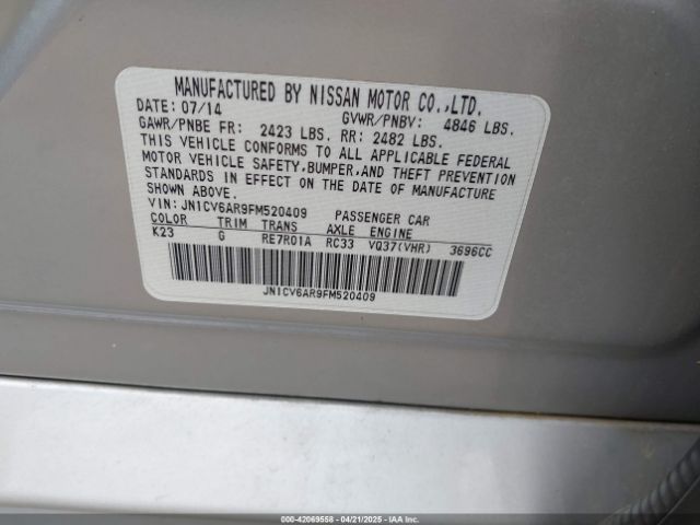 JN1CV6AR9FM520409 Infiniti Q40