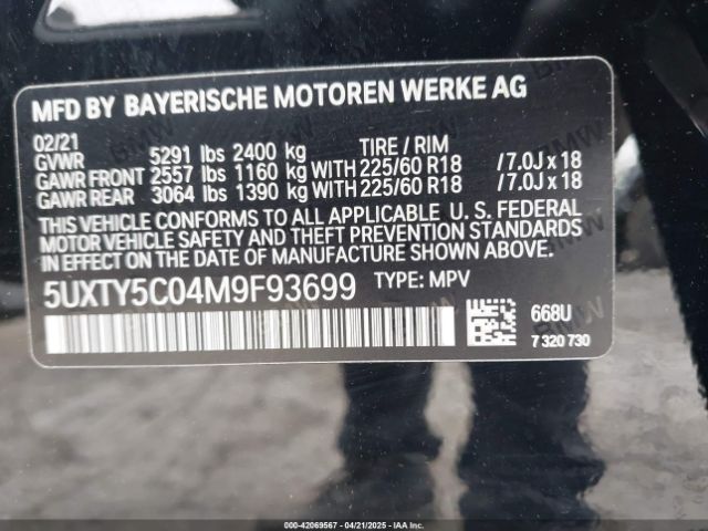 2021 BMW X3 5UXTY5C04M9F93699 Photo 8