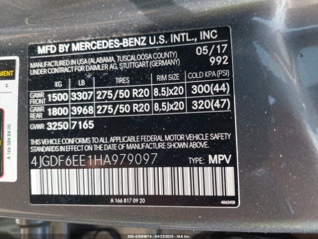 2017 MERCEDES-BENZ GLS 450 4JGDF6EE1HA979097 Photo 8