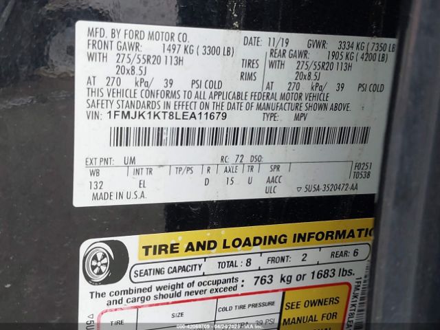 1FMJK1KT8LEA11679 Ford Expedition Limited Max