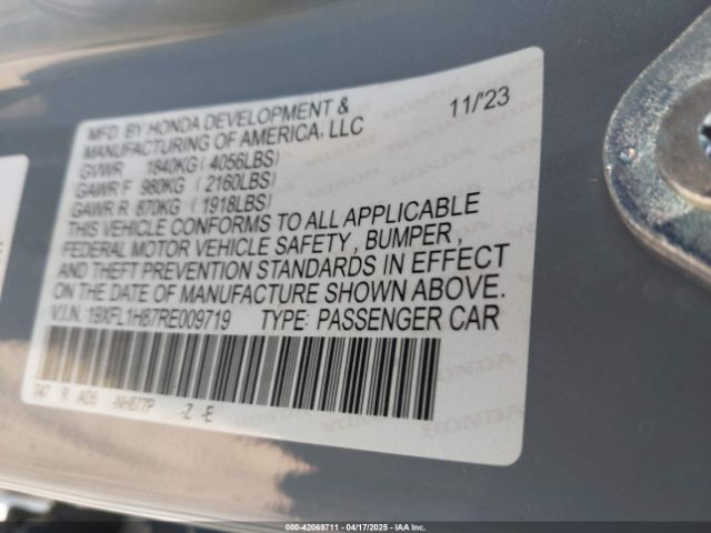 19XFL1H87RE009719 Honda Civic Sport Touring