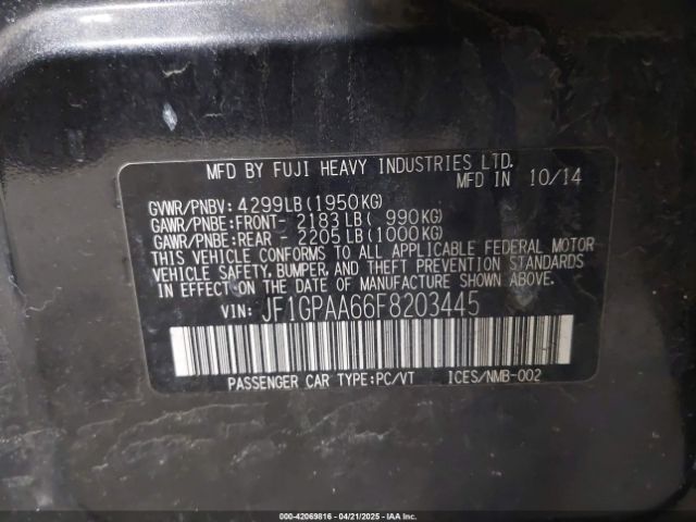JF1GPAA66F8203445 Subaru Impreza 2.0i