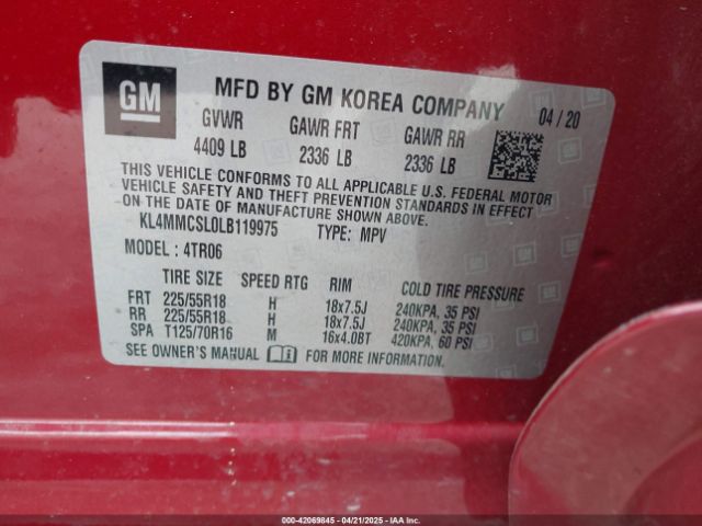 KL4MMCSL0LB119975 Buick Encore Gx Awd Preferred