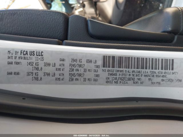 2015 JEEP GRAND CHEROKEE 1C4RJFAG2FC188742 Photo 8