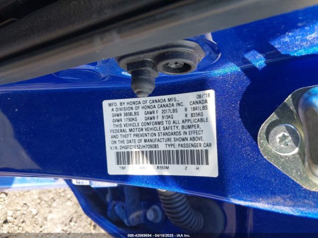 2HGFC1E52JH709085 Honda CIVIC SI