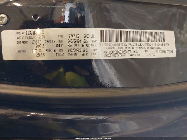 2C4RC1BG8JR260538 Chrysler Pacifica Touring L
