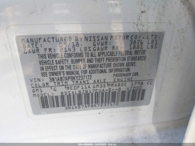 2019 NISSAN SENTRA 3N1AB7AP8KY237172 Photo 8