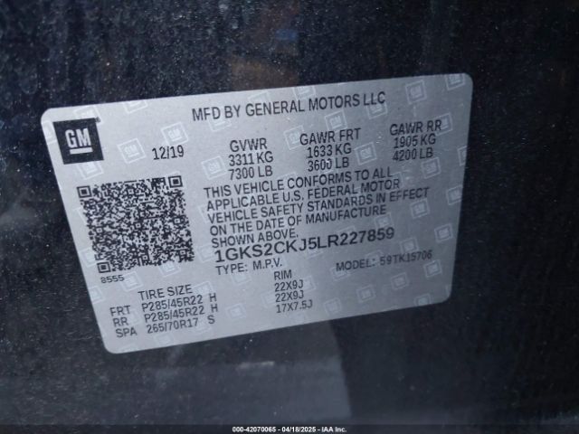 1GKS2CKJ5LR227859 GMC Yukon 4wd Denali
