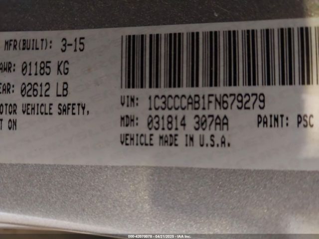 2015 CHRYSLER 200 1C3CCCAB1FN679279 Photo 8