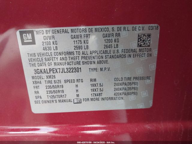 3GKALPEX7JL322301 GMC Terrain Slt