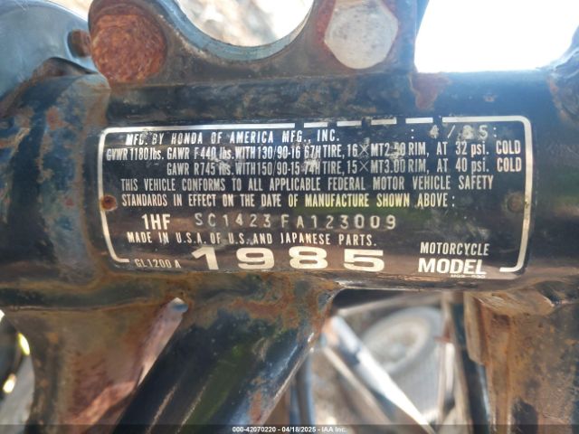 1985 HONDA GL1200 1HFSC1423FA123009 Photo 9