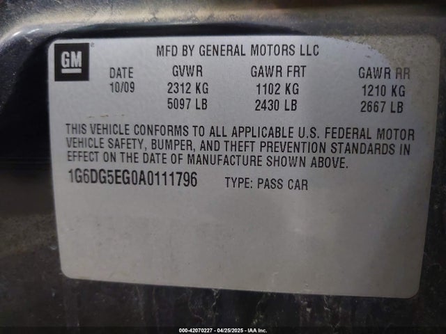 2010 CADILLAC CTS 1G6DG5EG0A0111796 Photo 8