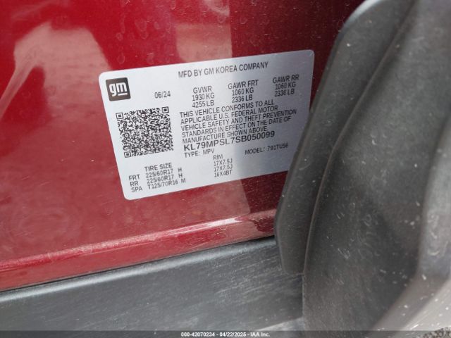 KL79MPSL7SB050099 Chevrolet Trailblazer Fwd Lt