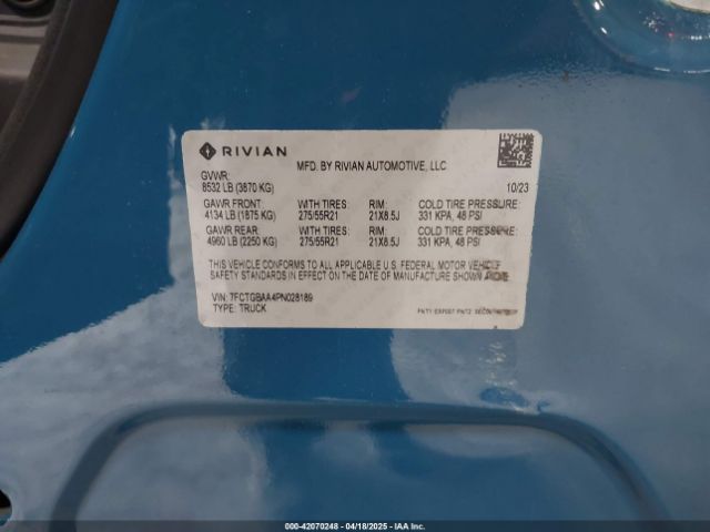 2023 RIVIAN R1T 7FCTGBAA4PN028189 Photo 8