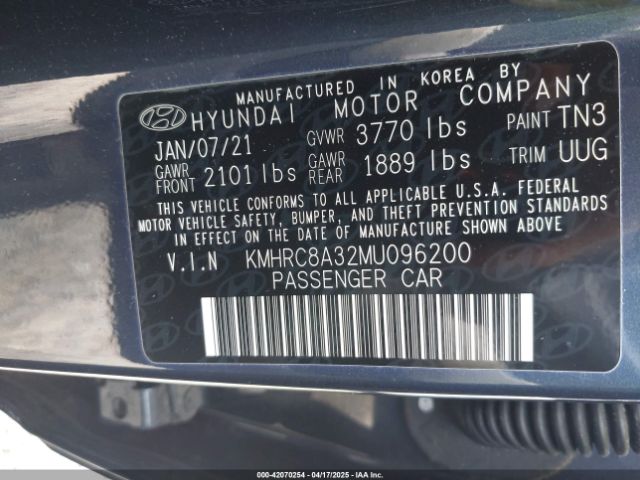 KMHRC8A32MU096200 Hyundai Venue Denim