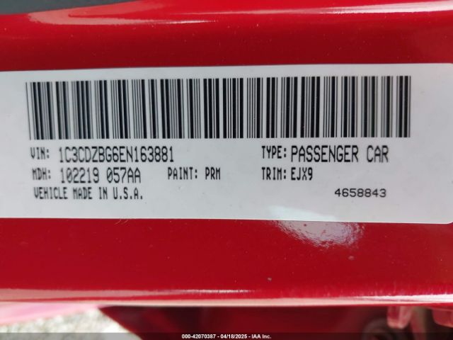 1C3CDZBG6EN163881 Dodge Avenger R/t