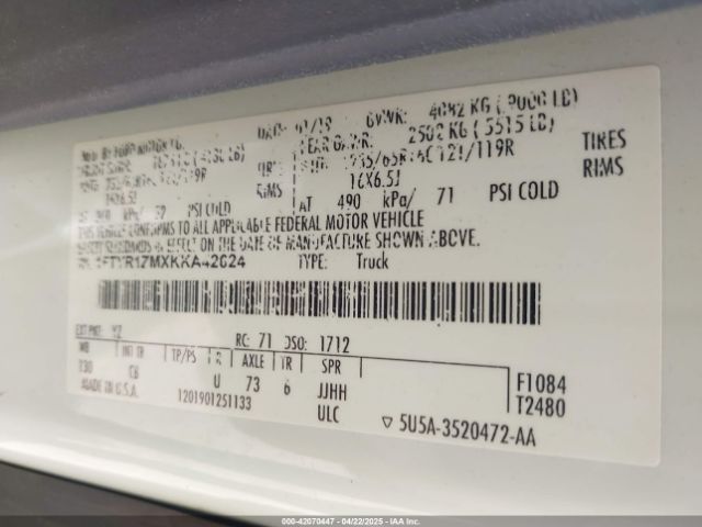 1FTYR1ZMXKKA42624 Ford Transit-250