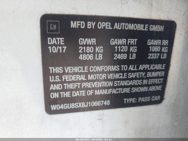 W04GU8SX8J1066748 Buick Regal Tourx Preferred