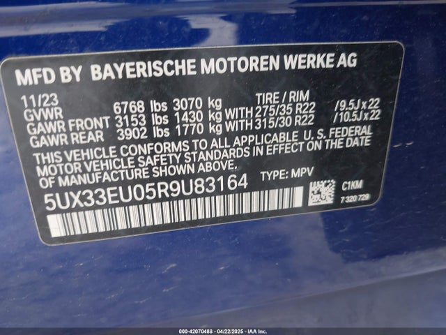 5UX33EU05R9U83164 BMW 2024