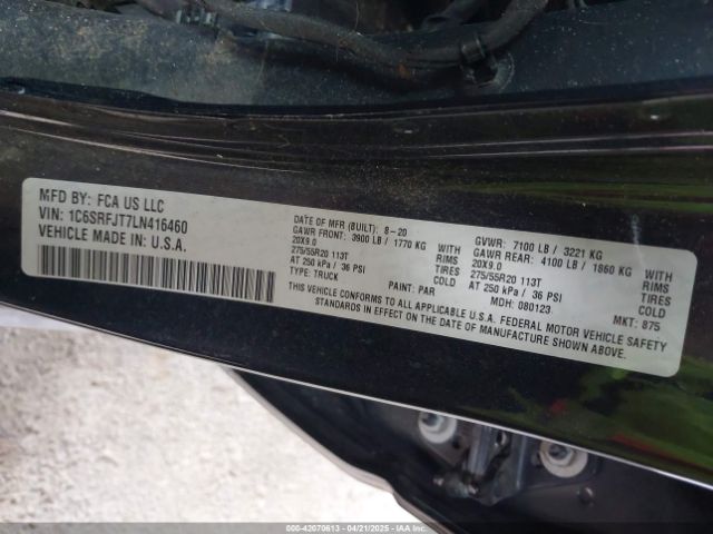 1C6SRFJT7LN416460 RAM 1500 Laramie  4x4 5'7 Box