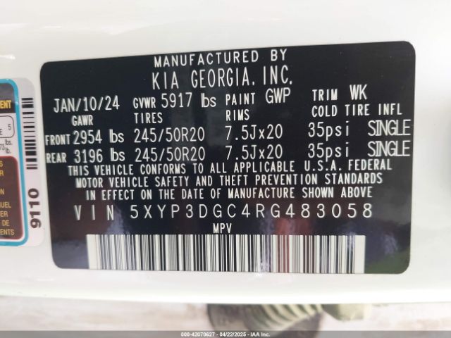 5XYP3DGC4RG483058 KIA Telluride Ex X-line