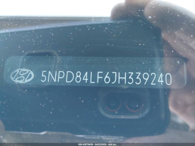 5NPD84LF6JH339240 Hyundai ELANTRA SEL