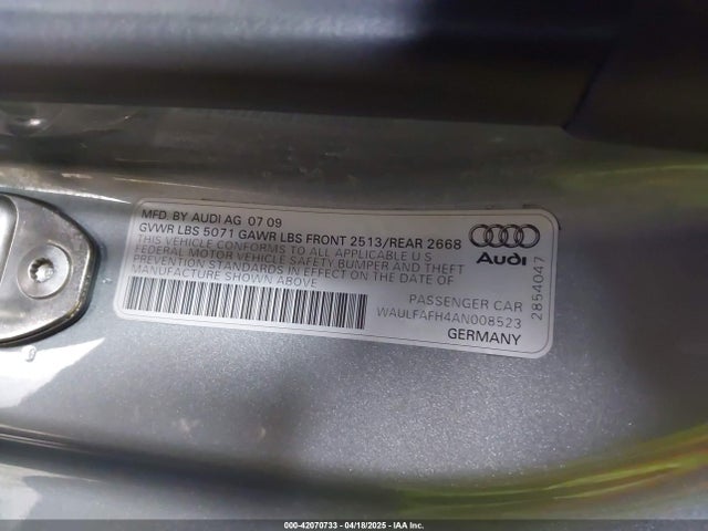 2010 AUDI A5 WAULFAFH4AN008523 Photo 8