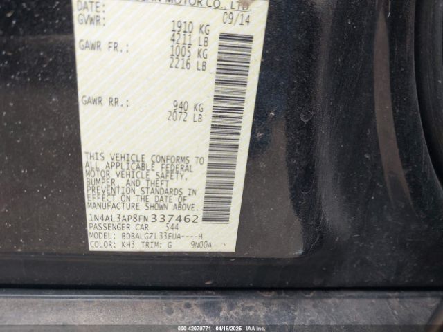 1N4AL3AP8FN337462 Nissan Altima 2.5 S