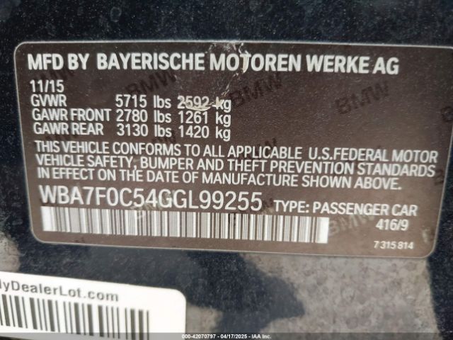 WBA7F0C54GGL99255 BMW 750i