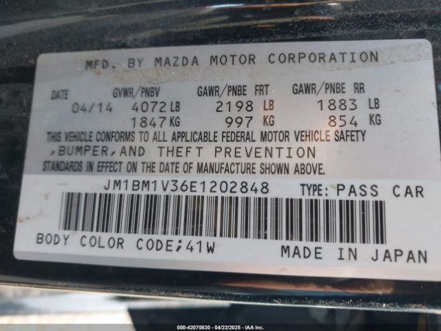 JM1BM1V36E1202848 Mazda py
