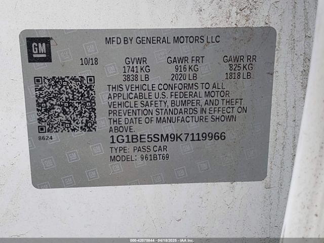 1G1BE5SM9K7119966 Chevrolet CRUZE LT