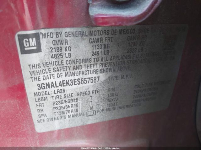 3GNAL4EK3ES657587 Chevrolet Captiva Sport Ltz