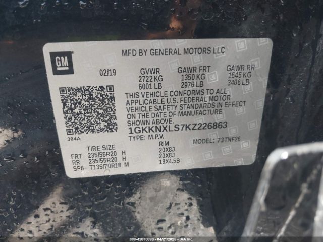 2019 GMC ACADIA 1GKKNXLS7KZ226863 Photo 8