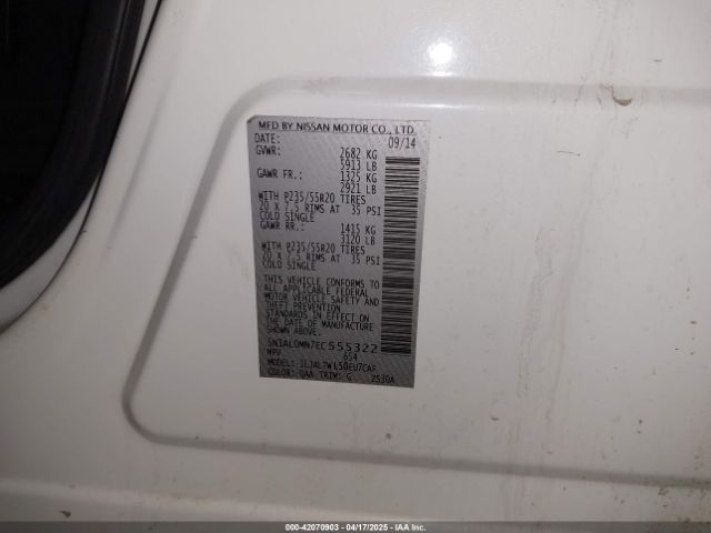 5N1AL0MN7EC555322 Infiniti QX60