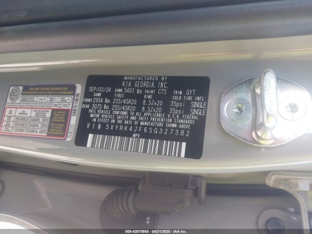 2025 KIA SORENTO 5XYRK4JF6SG327382 Photo 8